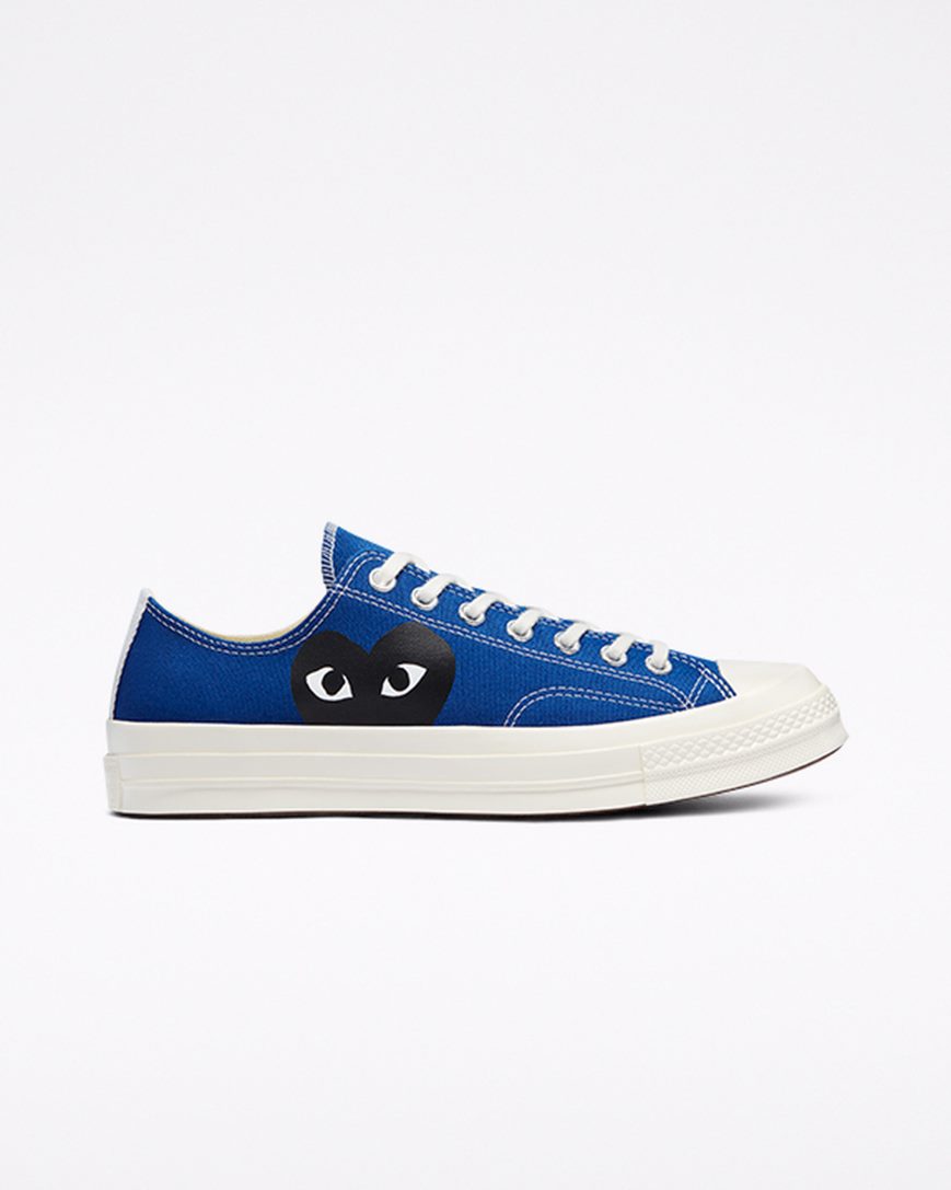 Women\'s Converse x Comme des Garçons PLAY Chuck 70 Low Top Shoes Blue / Black | AU 053C6S